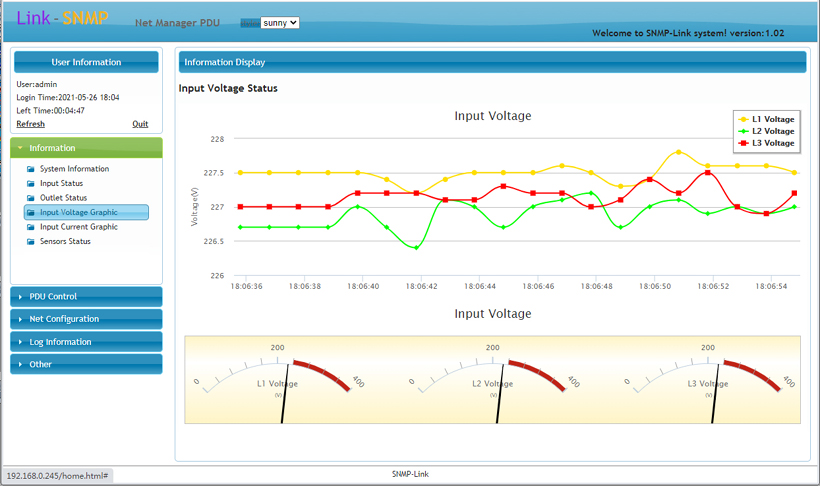 VK-ZPDU-V3 series Smart PDU Software management interface